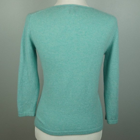 MAG by Magaschoni Cashmere Aqua V-Neck‎ Sweater Size Small - Picture 5 of 6